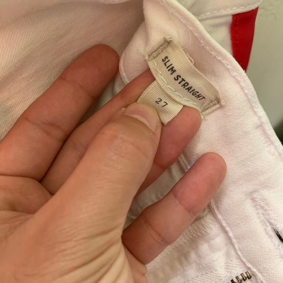 Madewell high rise tuxedo stovepipe white jeans - Picture 4 of 8